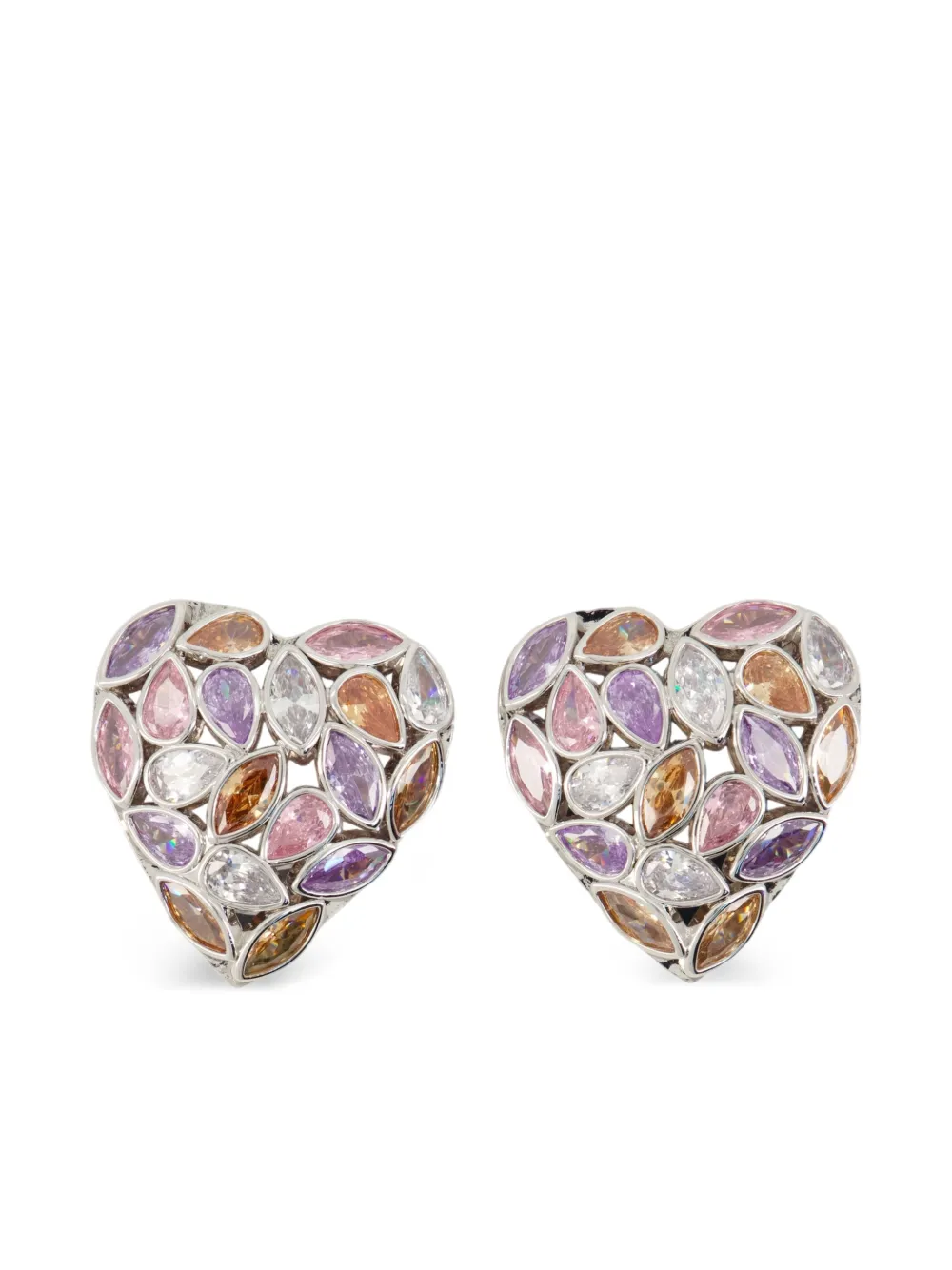 Self-Portrait aretes en forma de corazón | plateado | Image 1