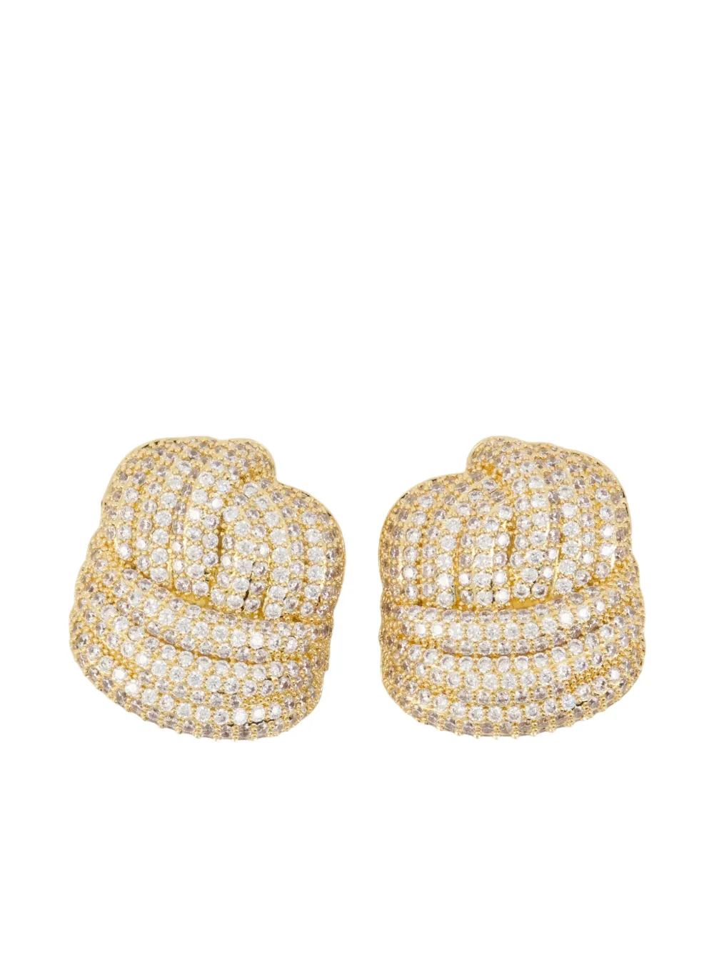 Self-portrait Knot-effect Earrings In Gold