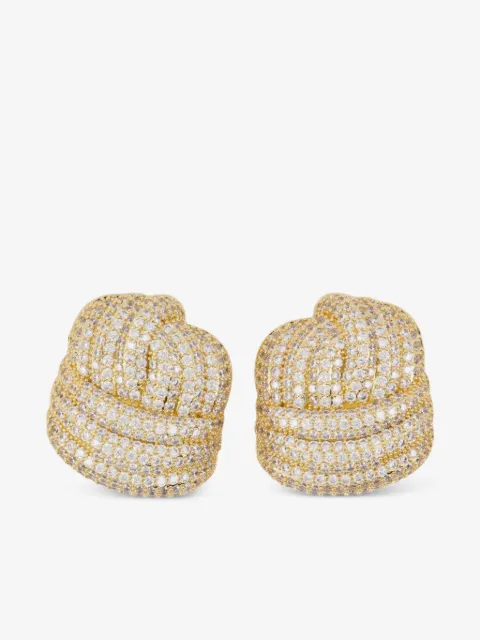 Self-Portrait knot-effect earrings