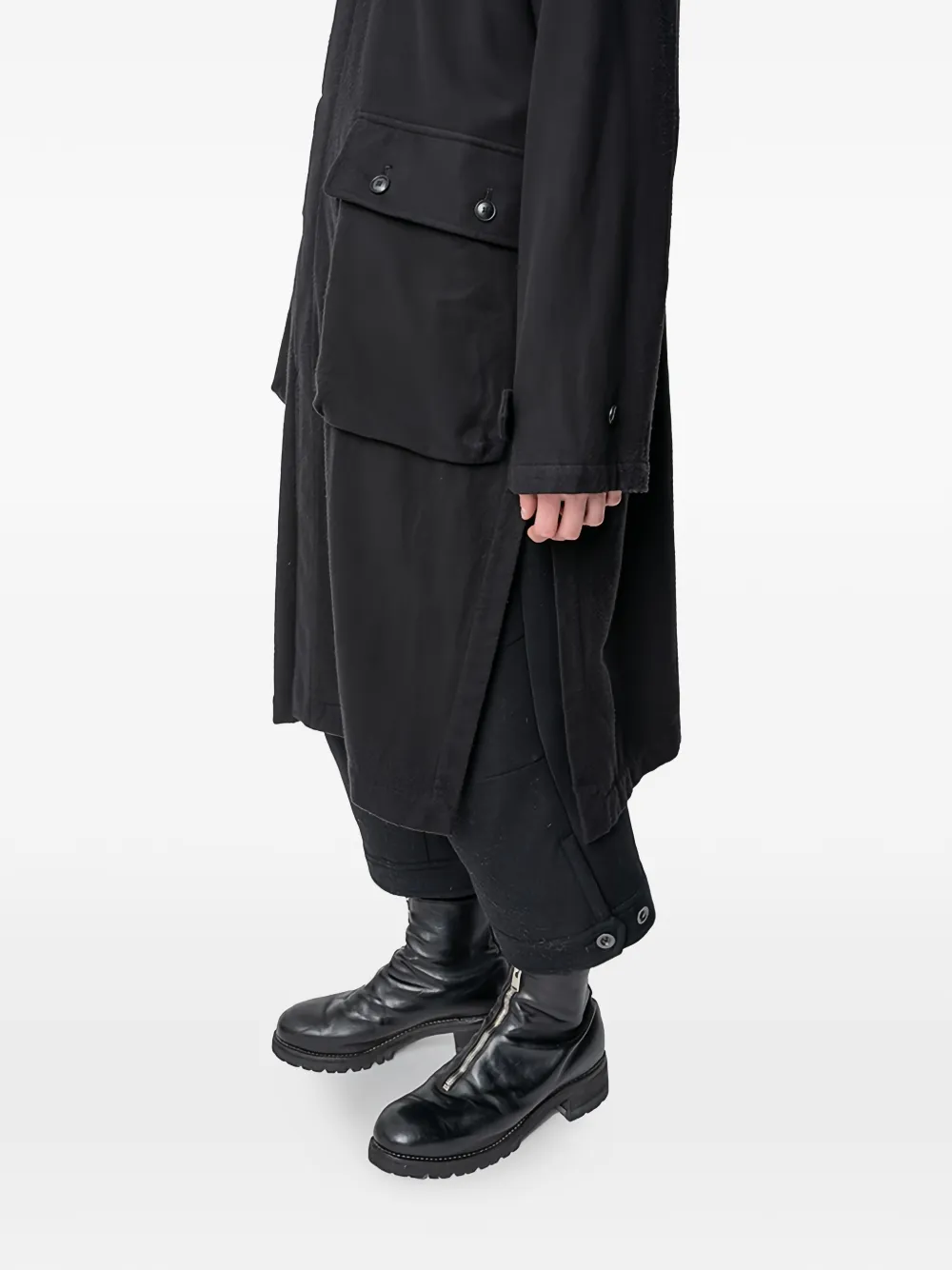 The Viridi-anne Button-up Parka In Black