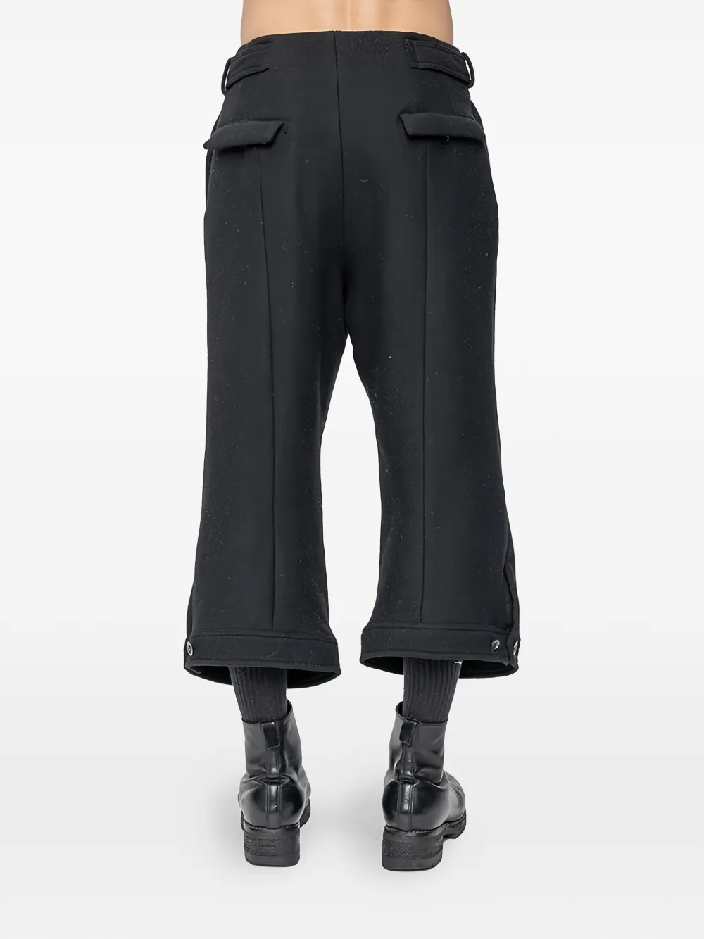 The Viridi-anne Adjustable-belt Trousers In Black