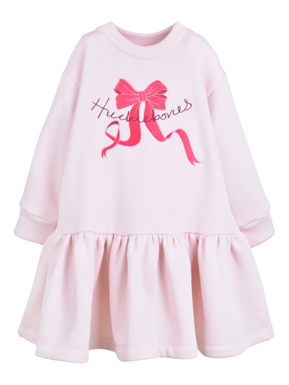 Hucklebones London vestido estilo sudadera con dobladillo de volantes | rosado | Image 1