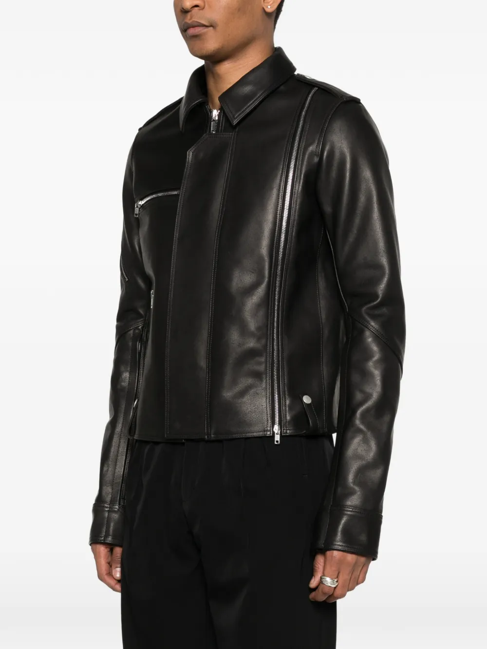 Rick Owens Vega leren jack Zwart