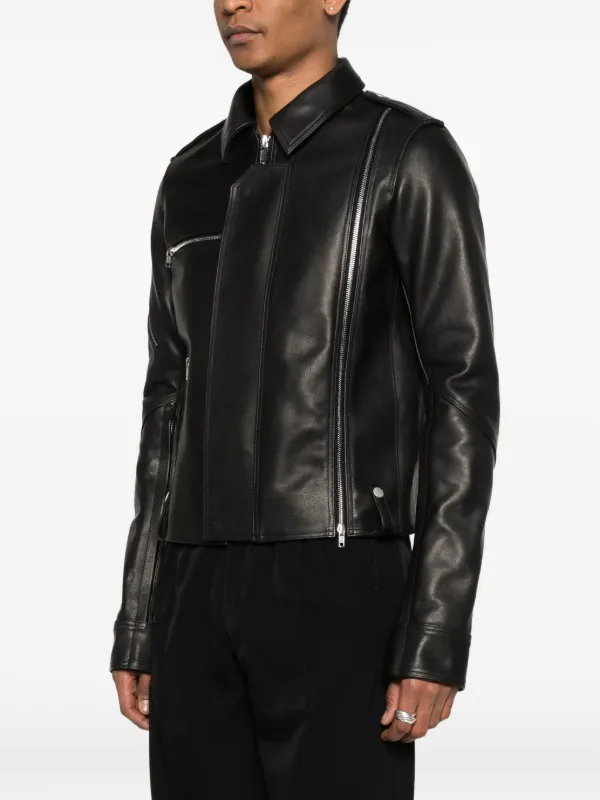 Rick Owens Vega Leather Jacket | Black | FARFETCH SG