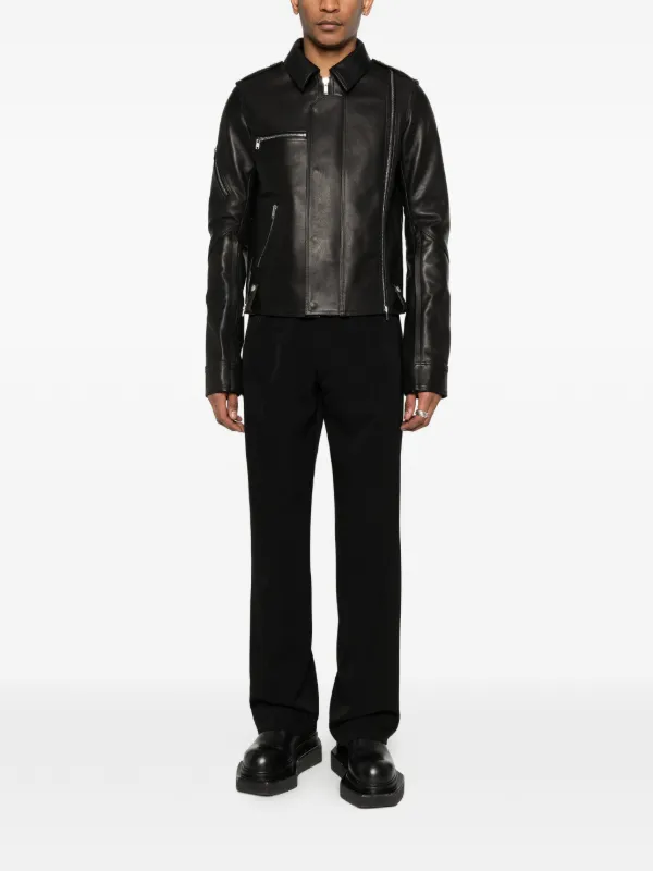 Rick Owens Vega Leather Jacket | Black | FARFETCH SG