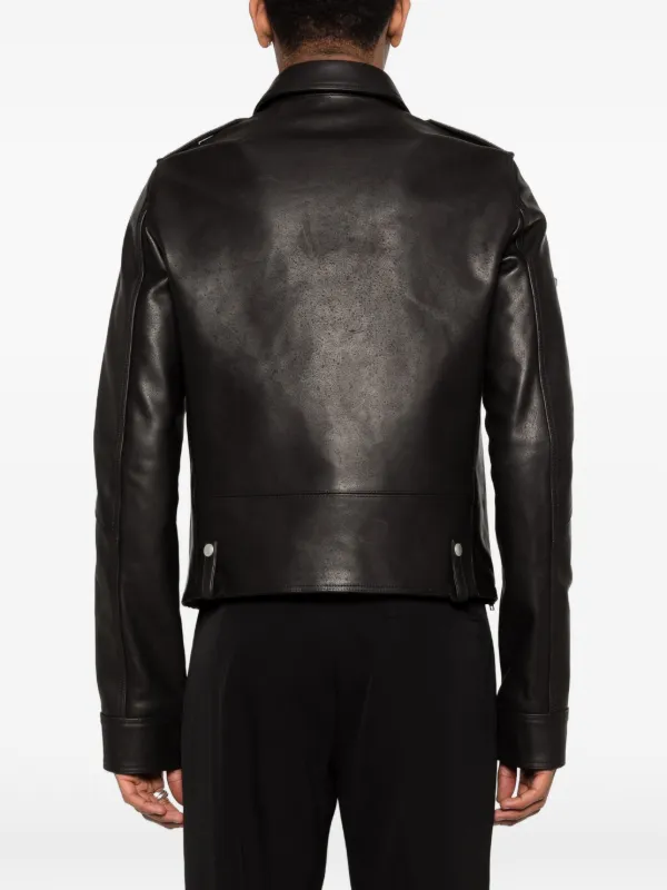 Rick Owens Vega Leather Jacket | Black | FARFETCH SG