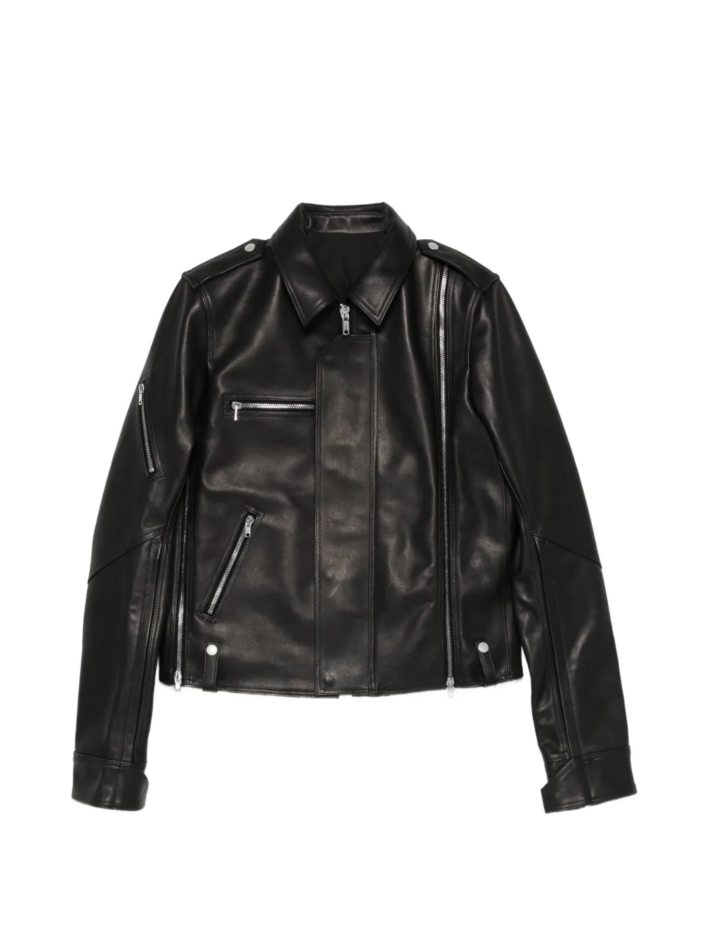 Rick Owens zipped leather jacket - Nero