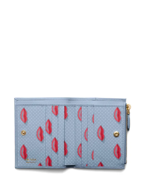 Prada サフィアーノレザー財布 | ブルー | FARFETCH JP