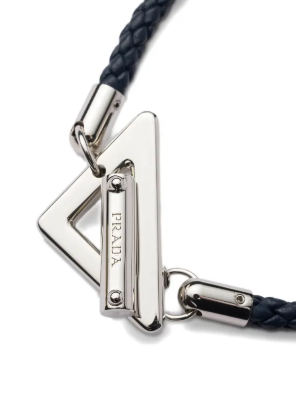 Prada Leather T-bar Bracelet | Silver | FARFETCH