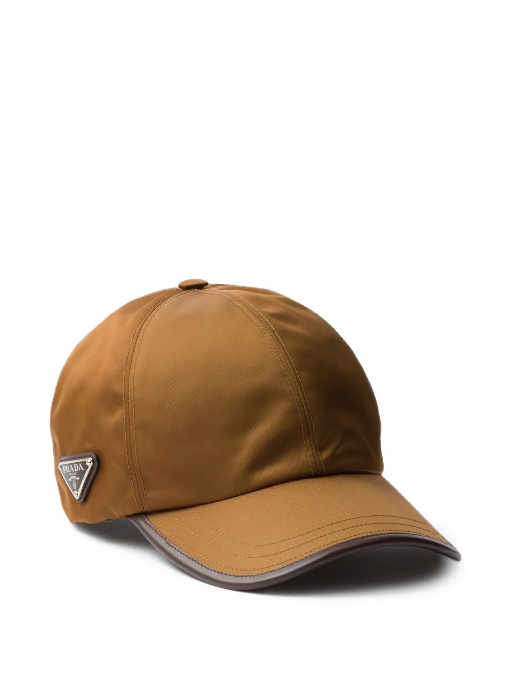 Prada Cappello da baseball con placca logo - Marrone