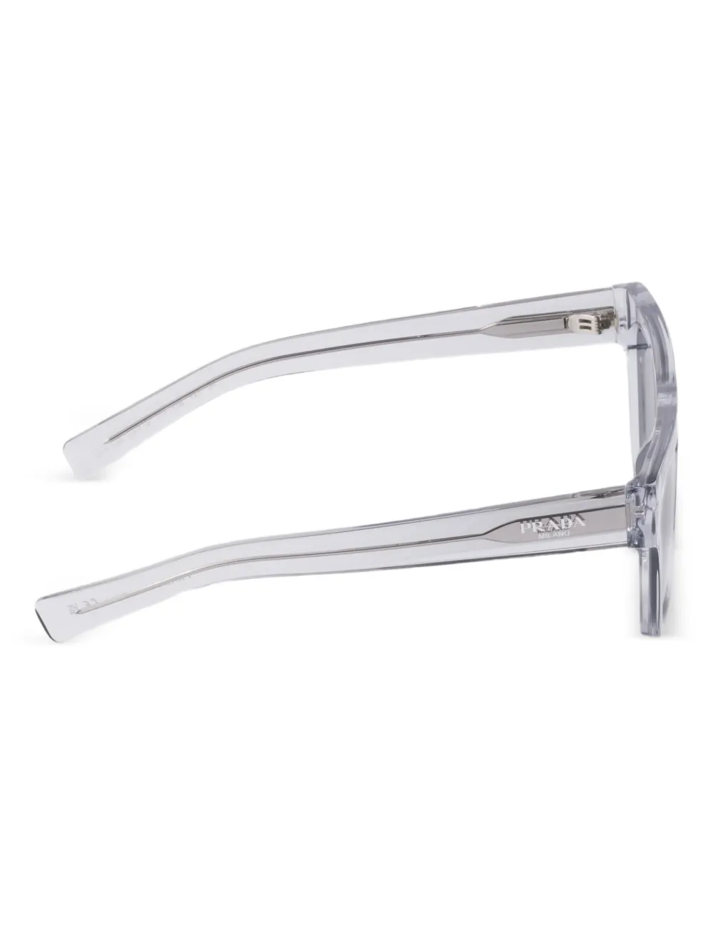 Prada Eyewear Zonnebril met rechthoekig montuur met logoprint Wit