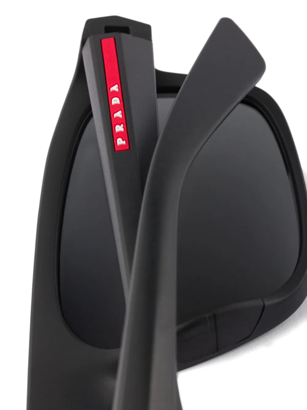 Prada Eyewear Linea Rossa zonnebril met rechthoekig montuur Zwart