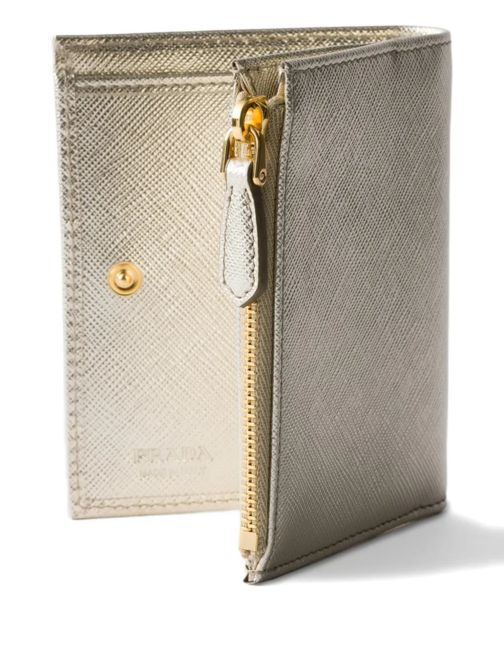 Prada Small Leather Wallet In Brown