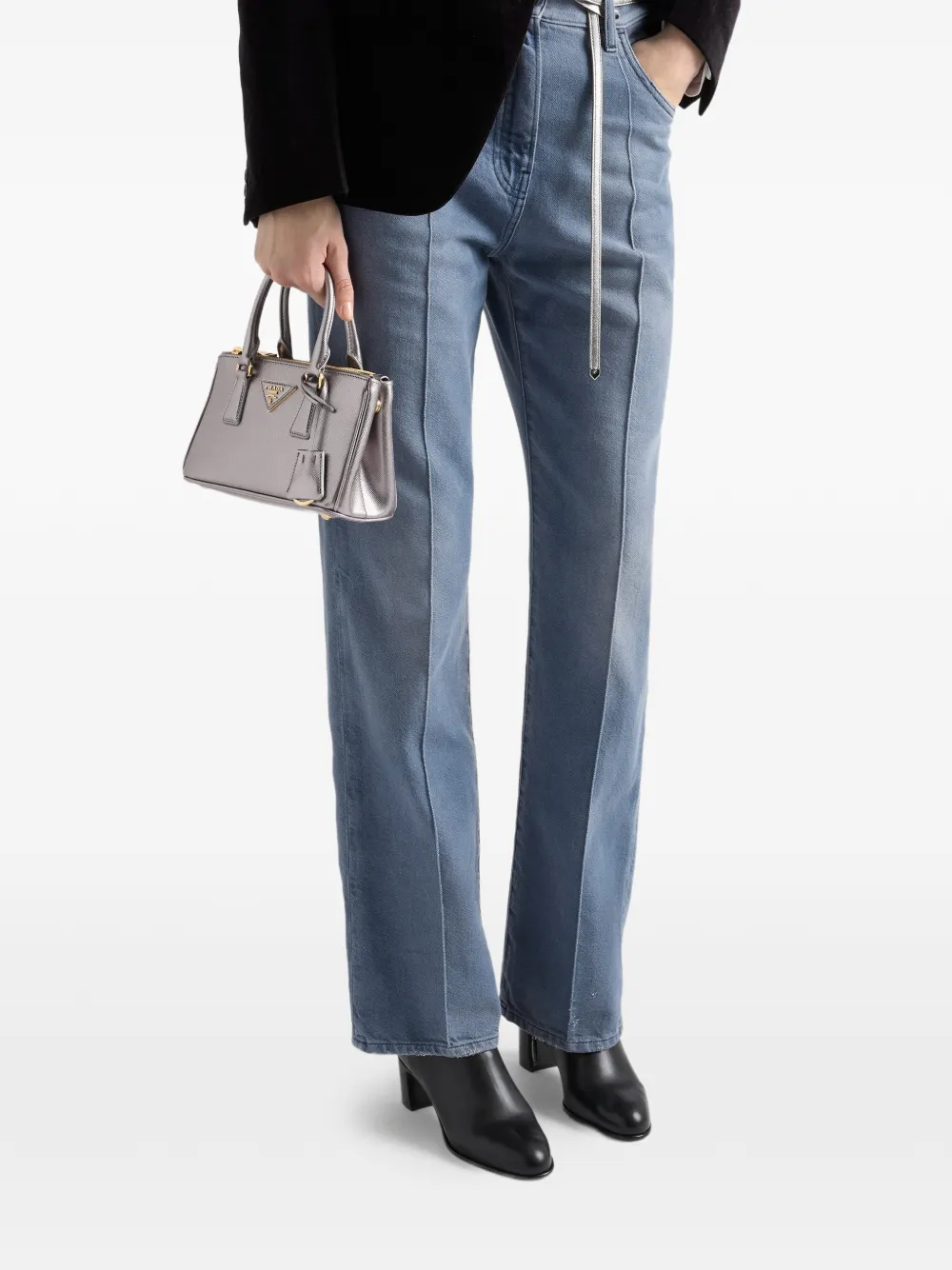 Prada Side Zip Heel Boots Zwart