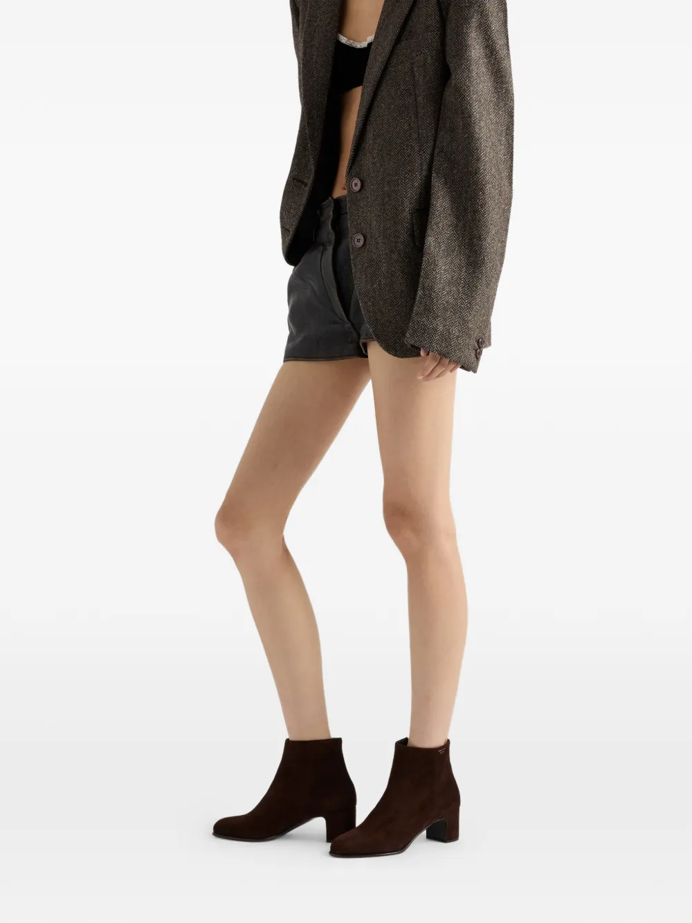 Prada 55mm Side-zip Leather Boots In Burgundy