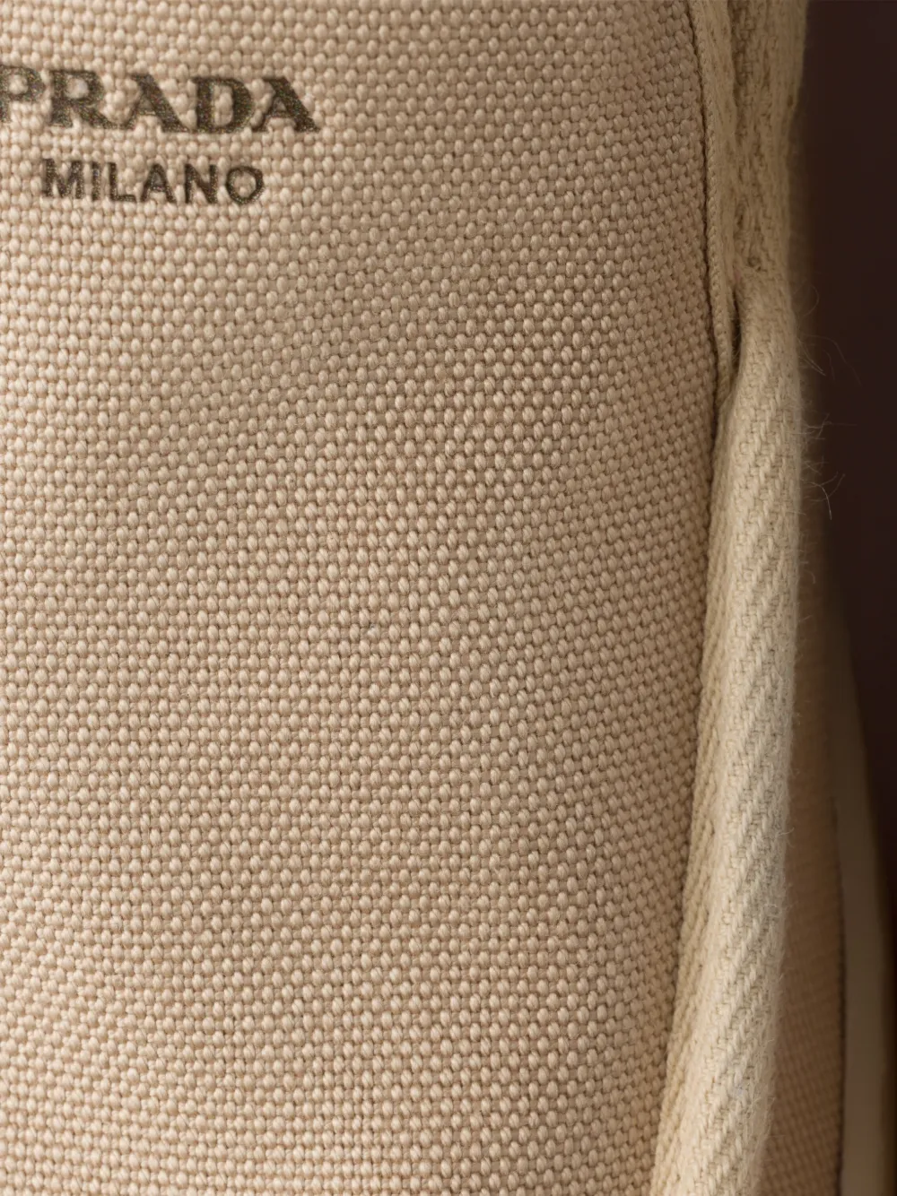 Prada Loafers met logoprint Beige