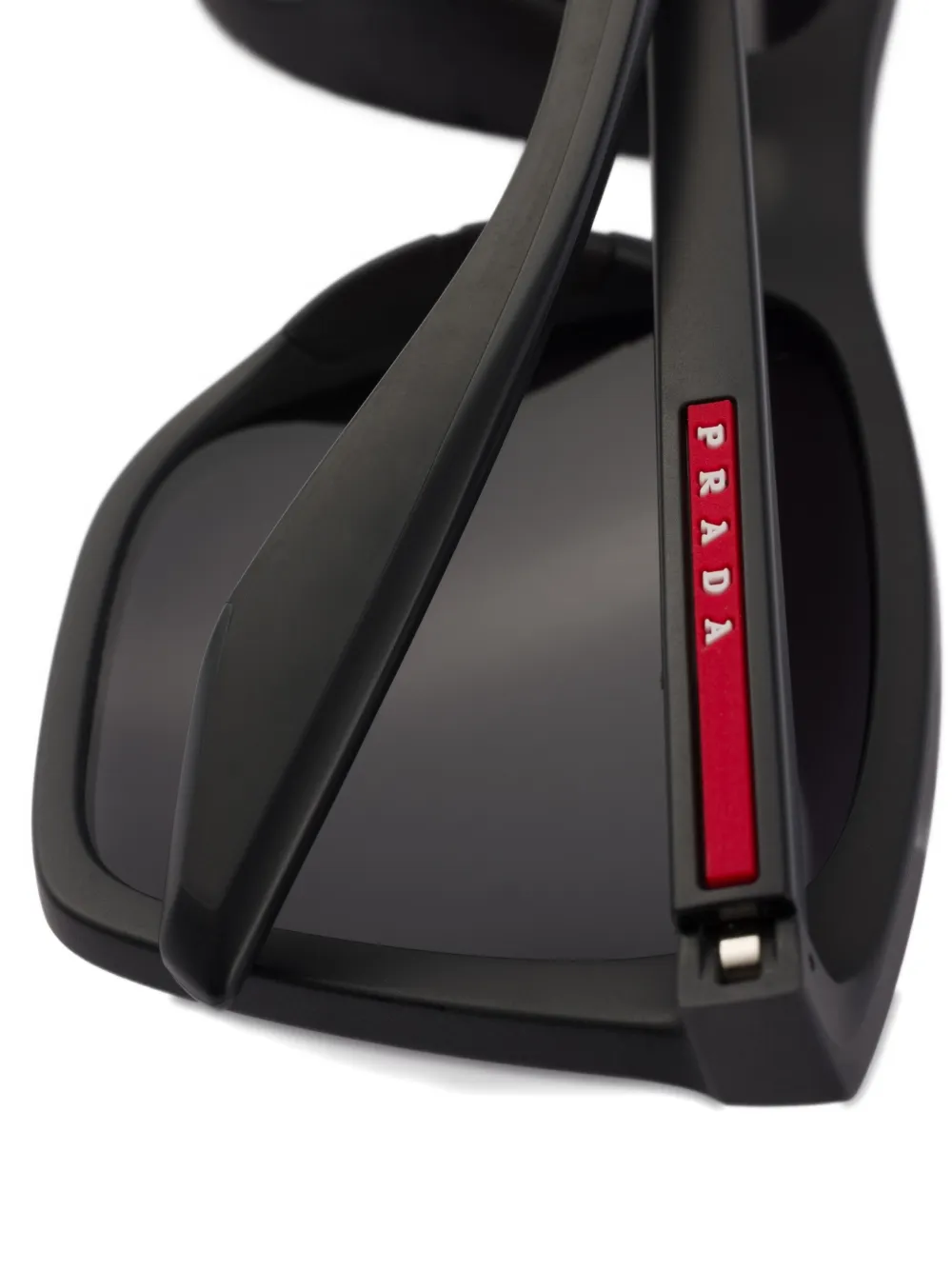 Prada Eyewear Linea Rossa zonnebril met rechthoekig montuur Zwart