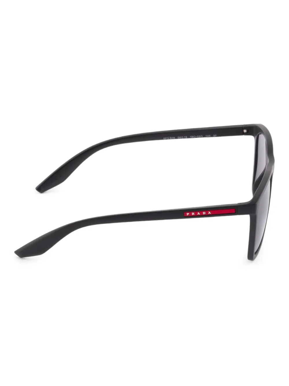 Prada Eyewear Linea Rossa zonnebril met rechthoekig montuur Zwart