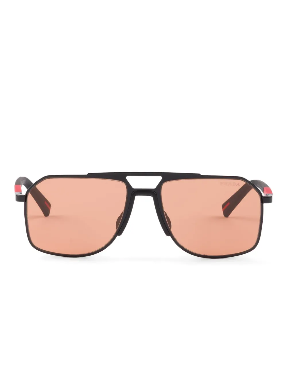 Prada Eyewear Occhiali da sole squadrati Linea Rossa - Nero