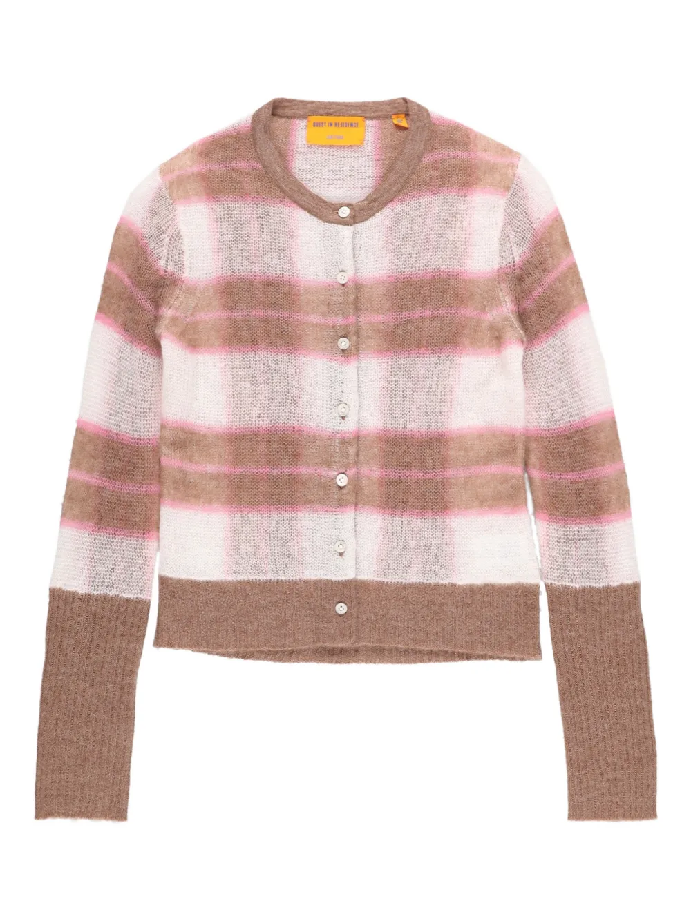 Guest In Residence plaid cardigan | White | Image 1