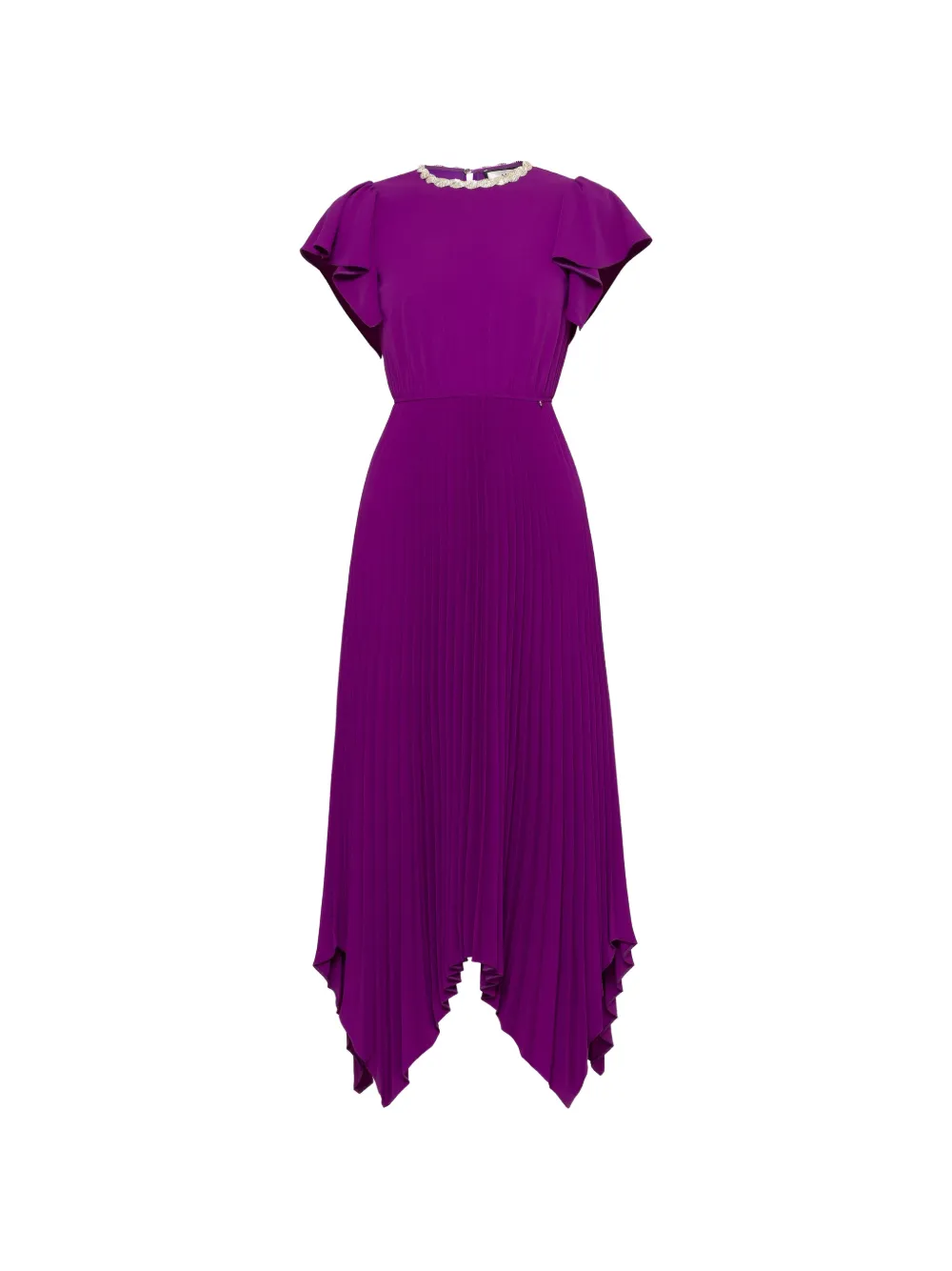 NISSA crystal-embellished pleated dress - Viola