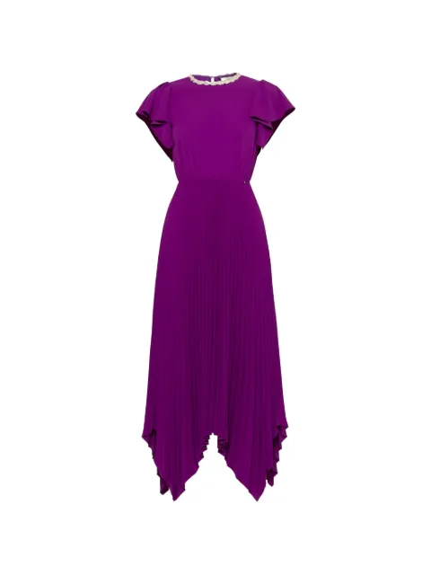 NISSA crystal-embellished pleated dress