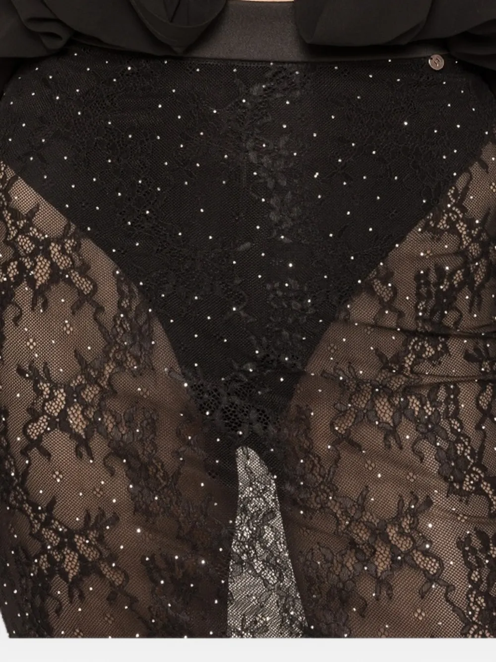 NISSA lace maxi skirt - Nero