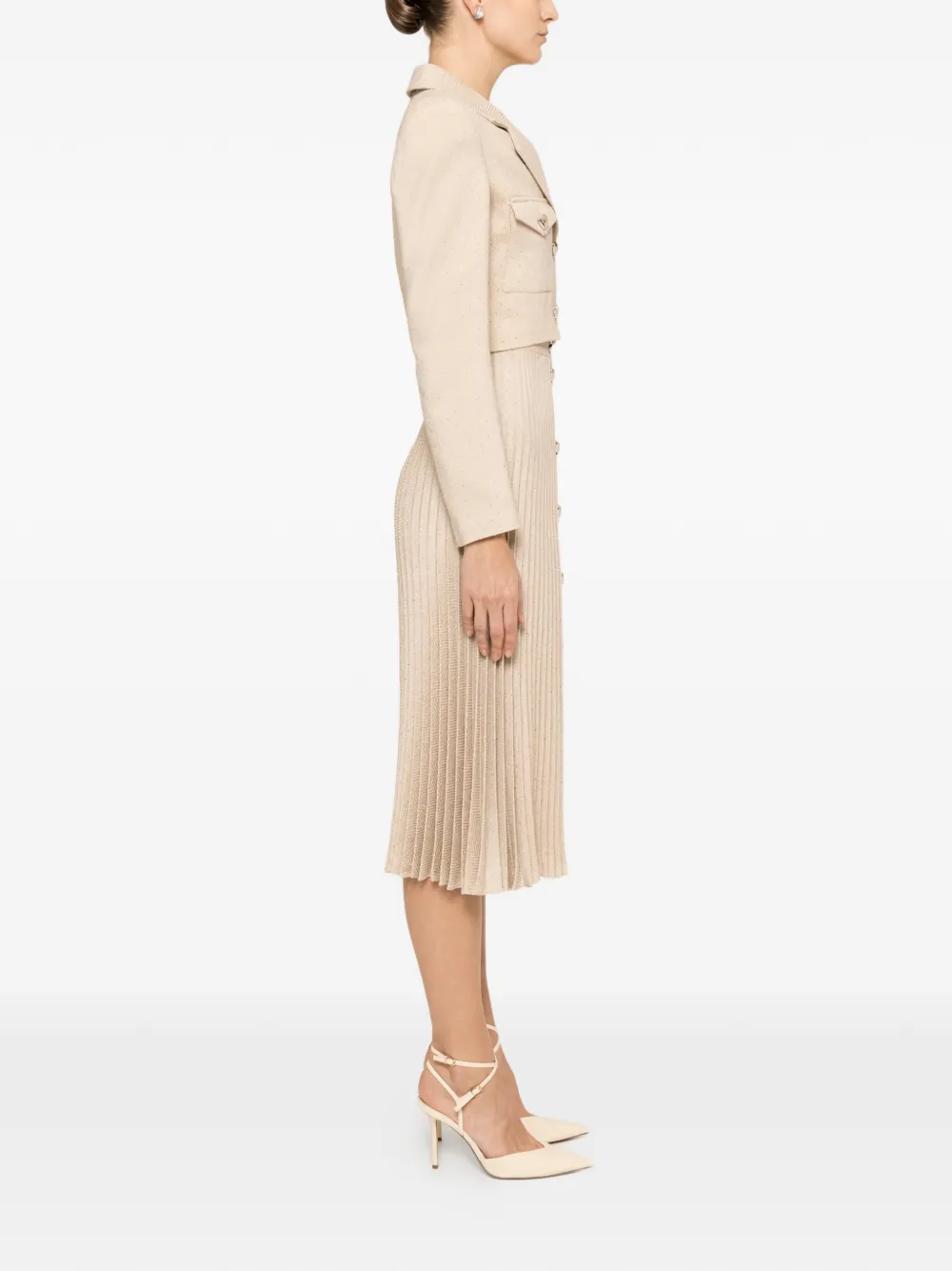  Nissa Rhinestone-embellished Cropped Blazer - Neutrals 
