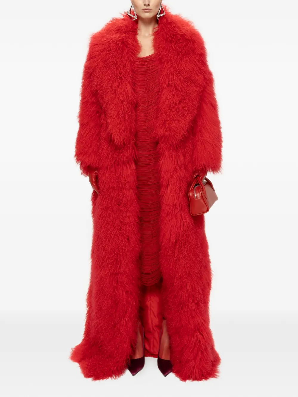 NISSA Midi-jurk met franje - Rood