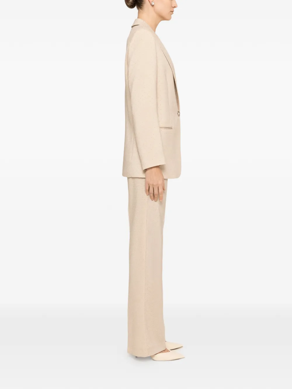  Nissa Rhinestone Embellished Blazer - Neutrals 
