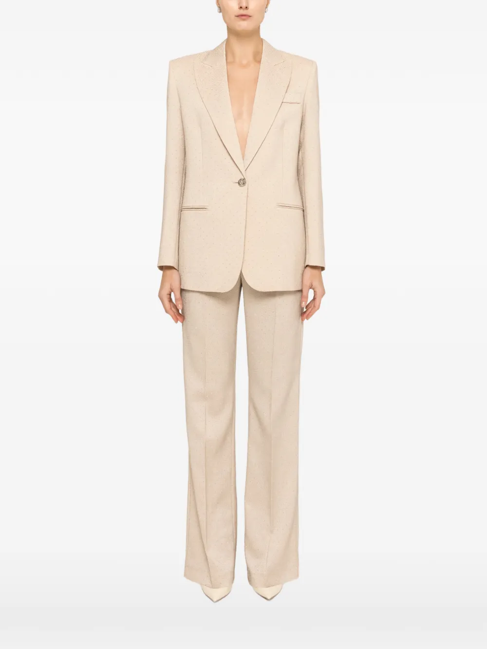 NISSA rhinestone embellished blazer - Toni neutri