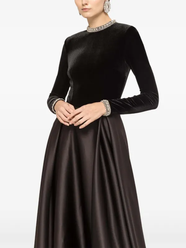 crystal embellished maxi dress Miss Circle Women Ivanna Black Crystal Embellished Maxi Dress