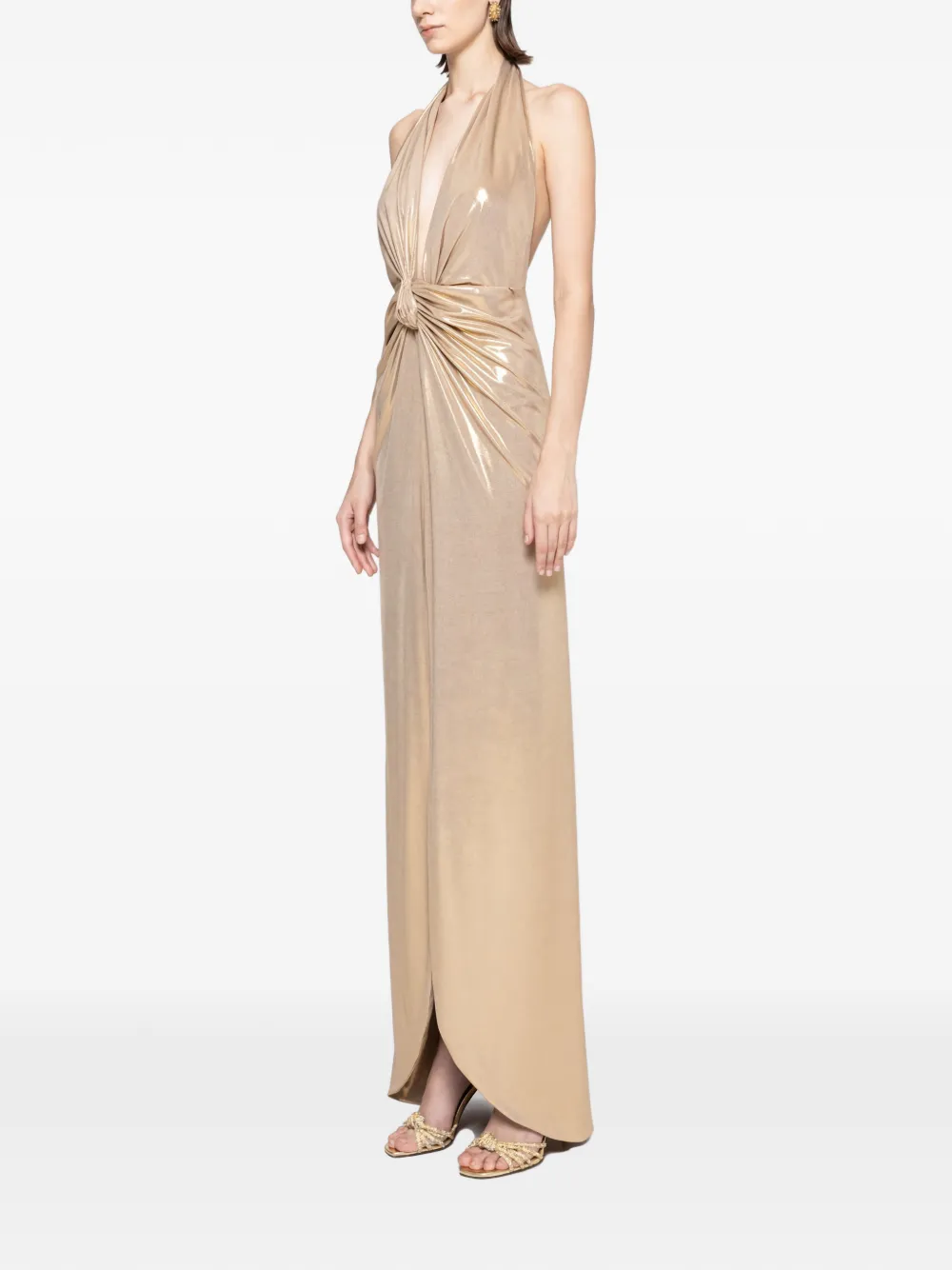 NISSA backless maxi dress - Goud