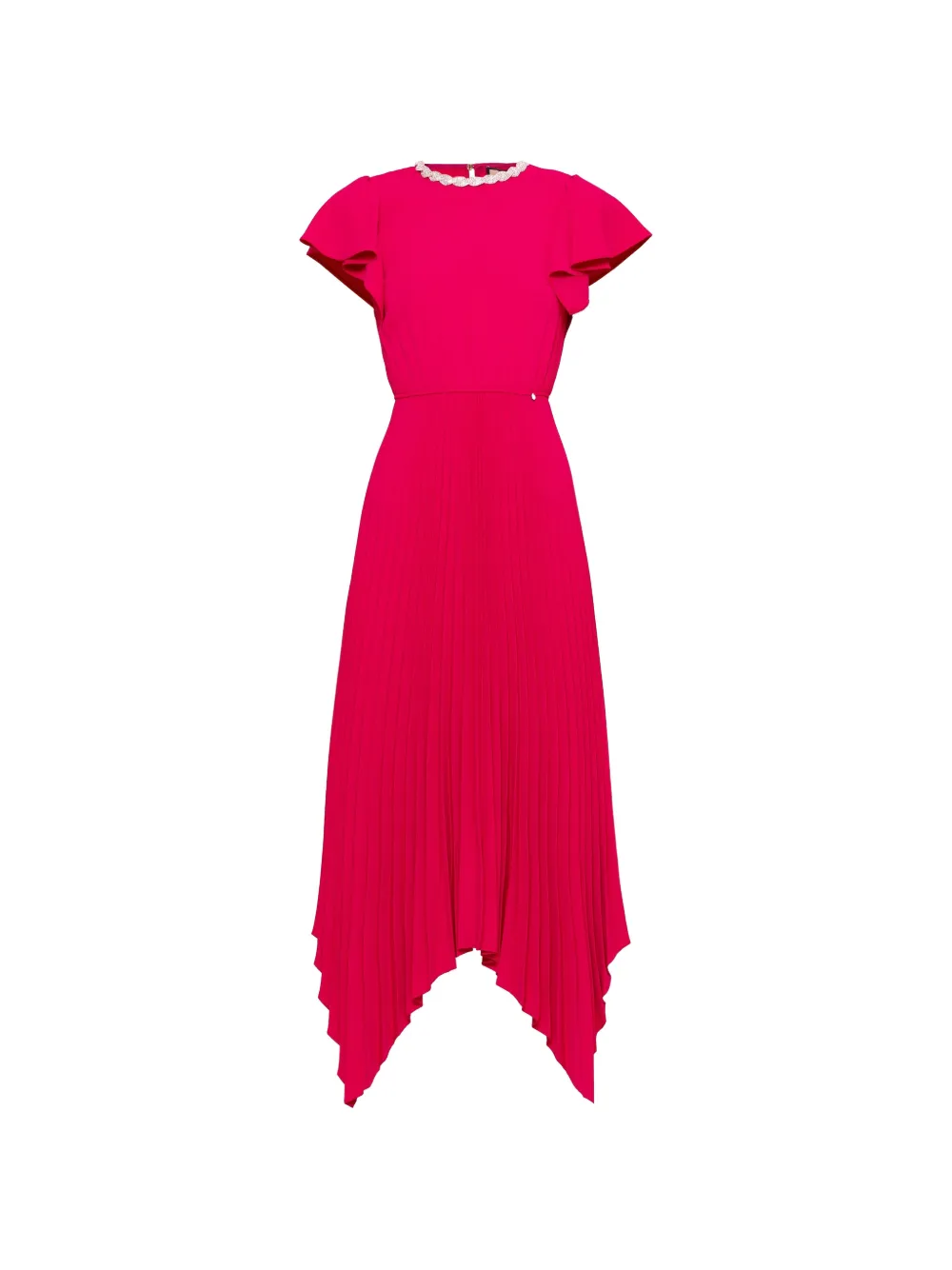 NISSA crystal-embellished pleated midi dress - Rosa
