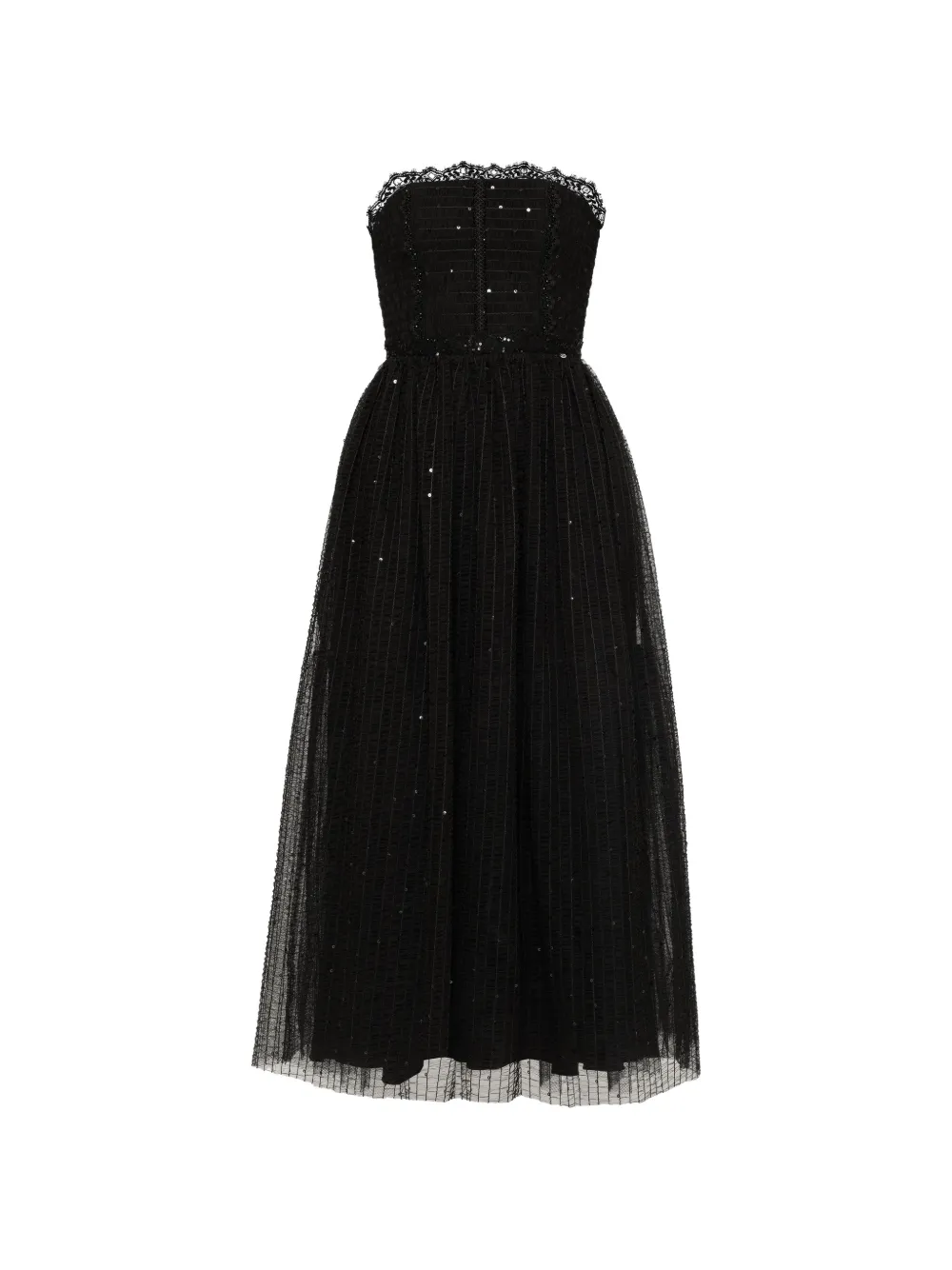 NISSA Abito in tulle con ruches - Nero