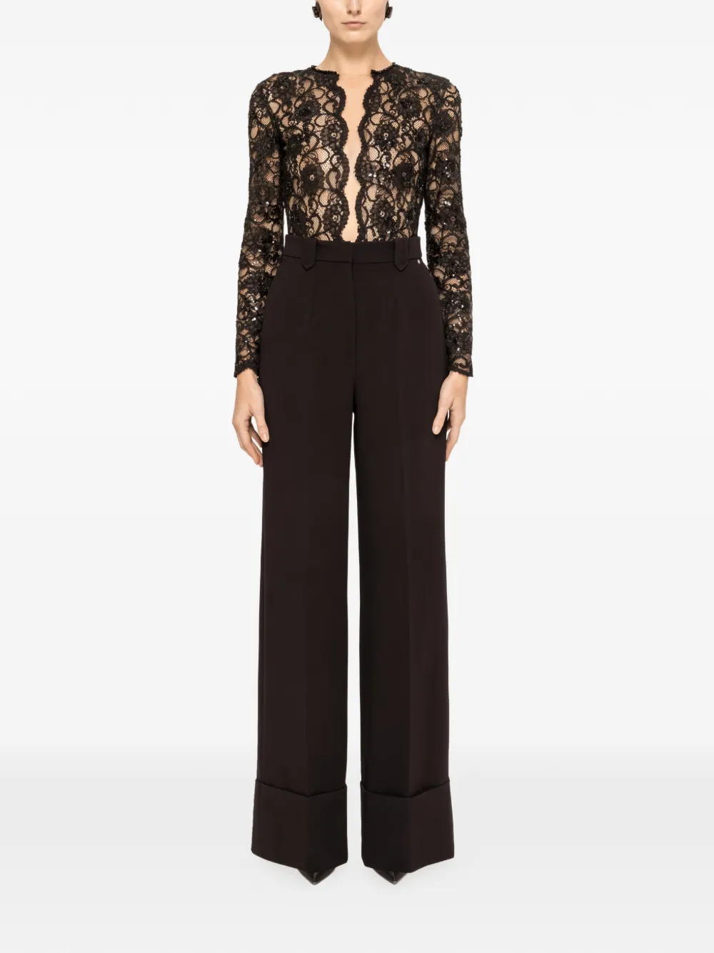NISSA belt-loops high-waisted trousers | negro | Image 1