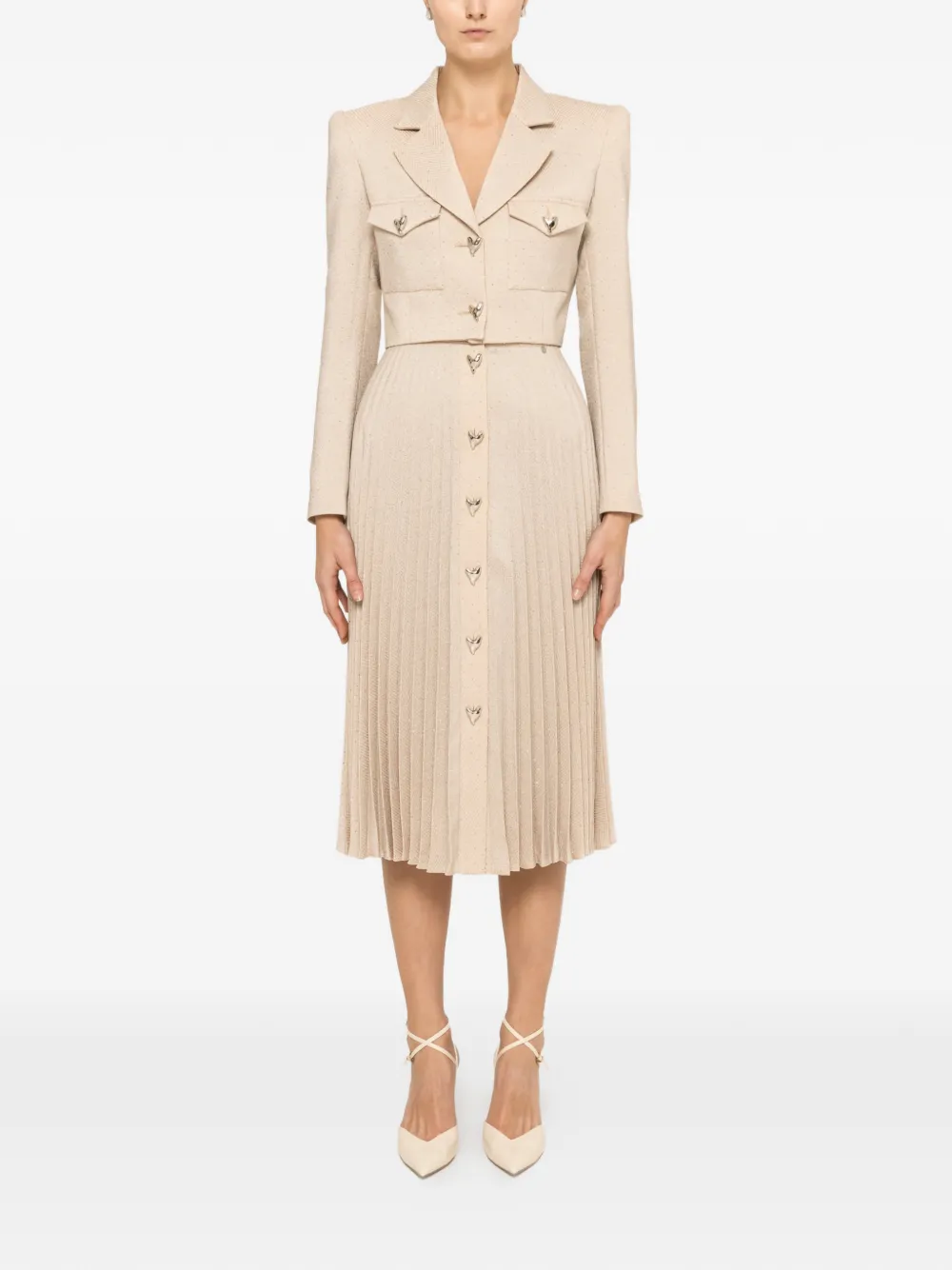 NISSA Midi-plooirok - Beige