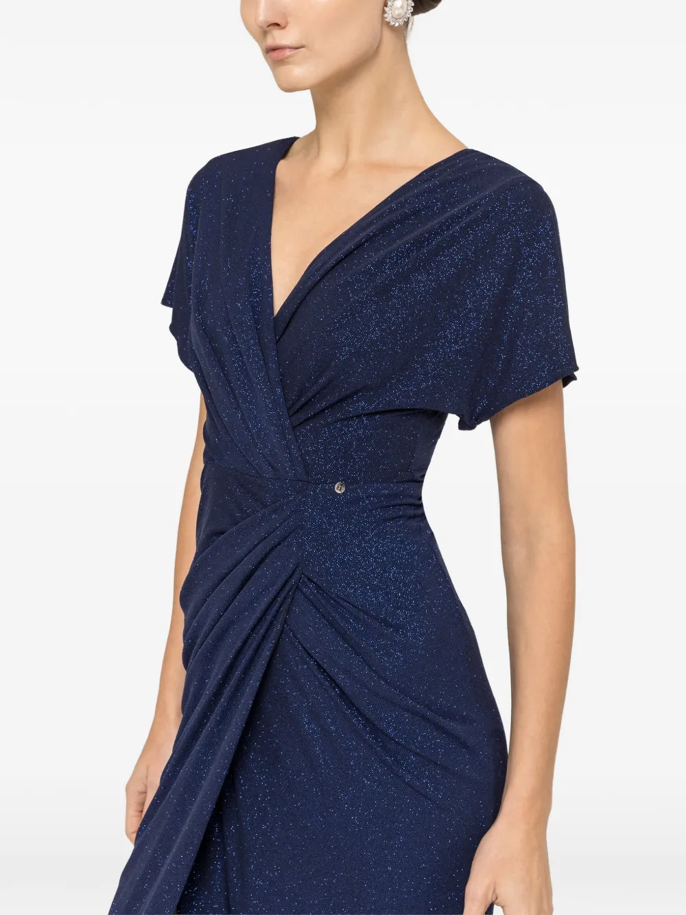 NISSA Midi-jurk met V-hals Blauw