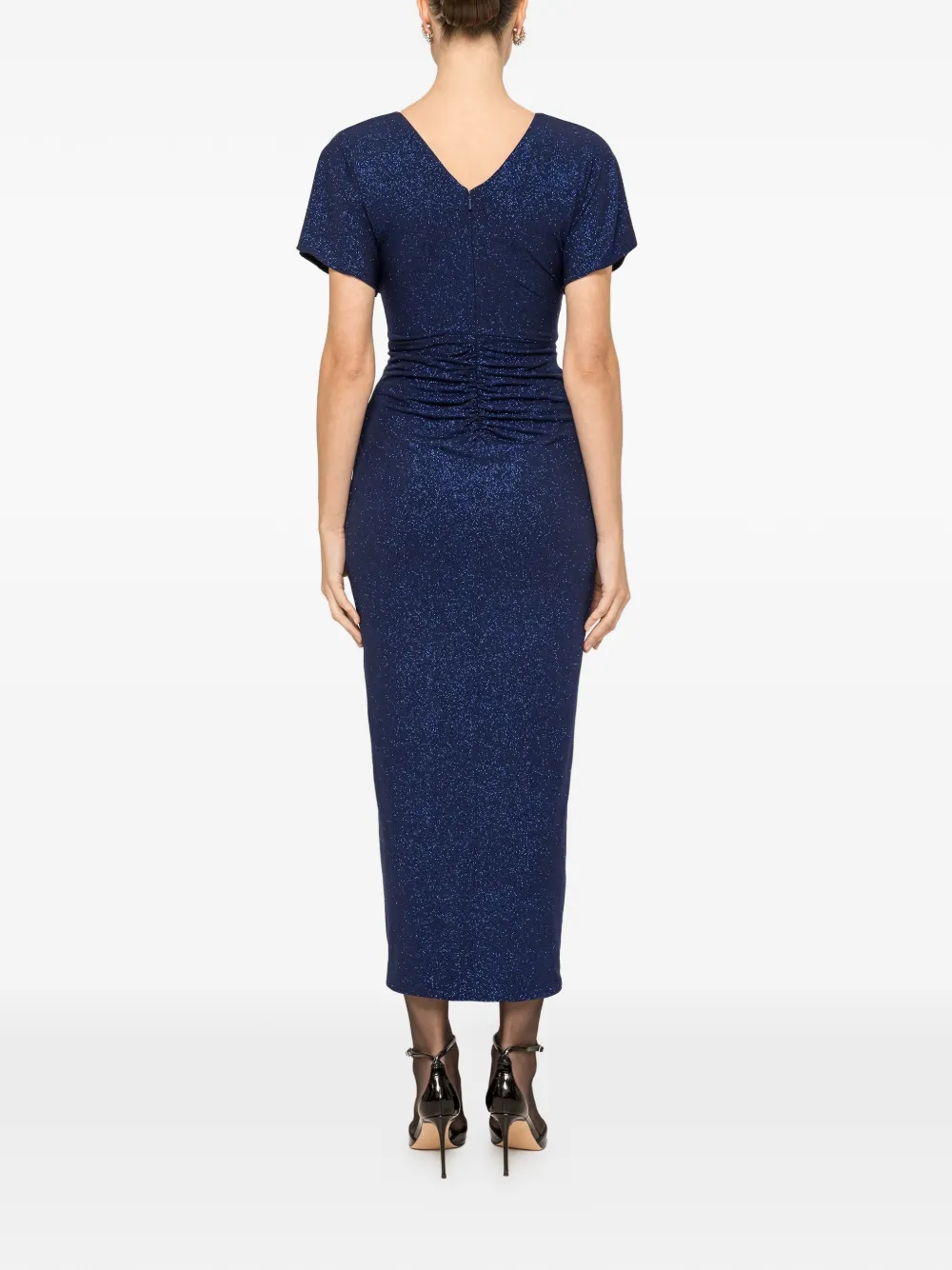 NISSA Midi-jurk met V-hals Blauw