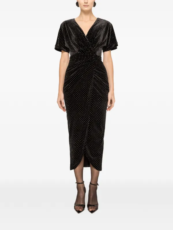 green emerald velvet dress Glamorous Nights Sequin Midi Dress - Black main image 1