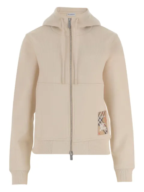 Burberry Check Label zip-up hoodie