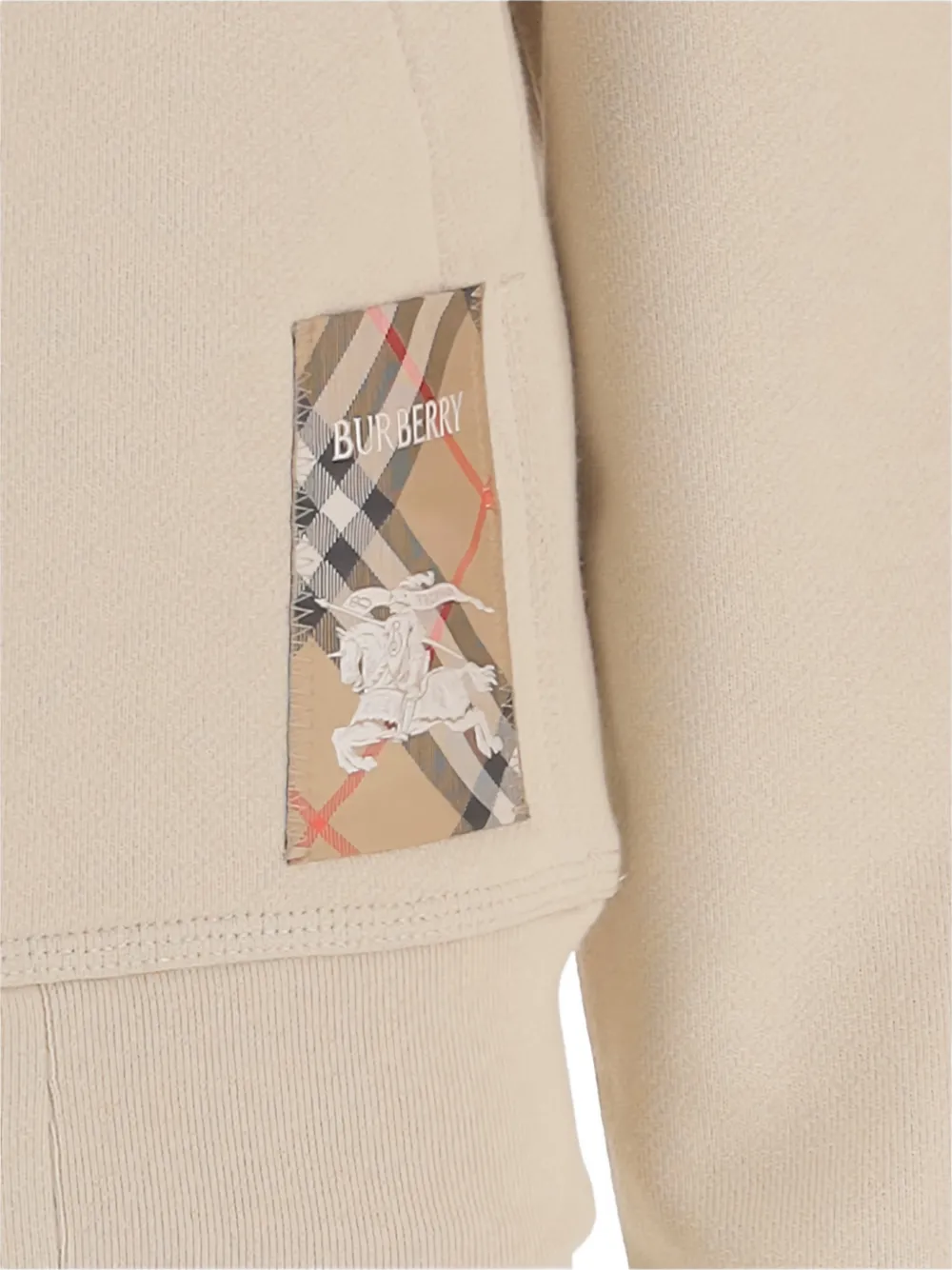  Burberry Check Label Zip-up Hoodie - Neutrals 