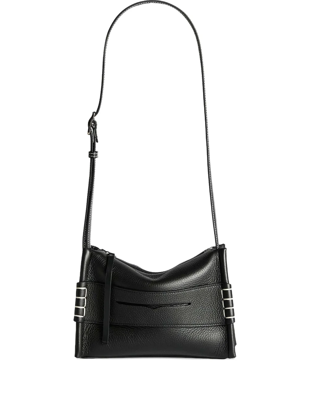 JW Anderson Messenger hammered strap detail shoulder bag | Black | Image 1