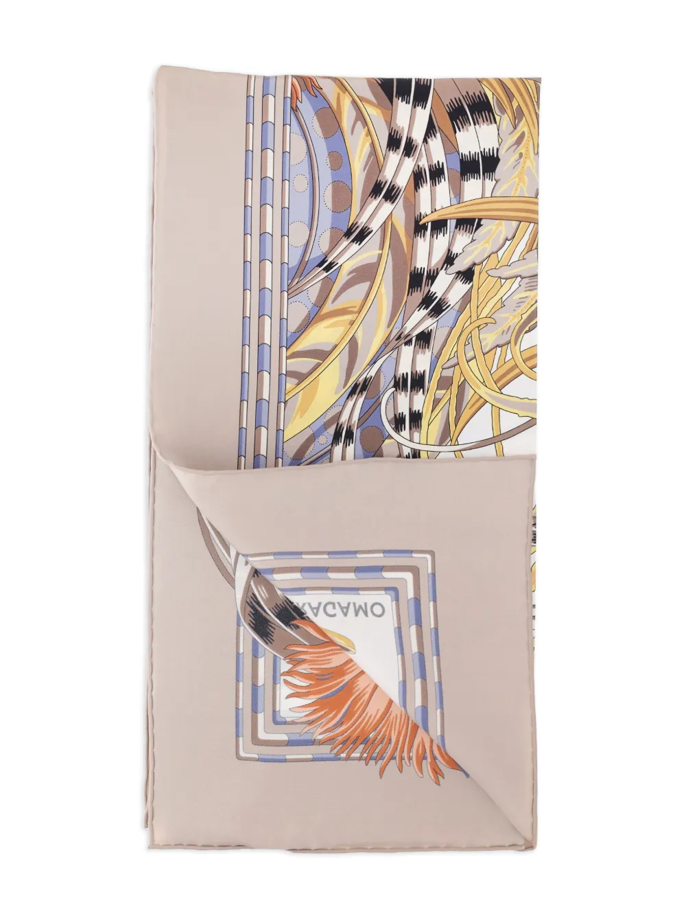 rooster-printed square scarf