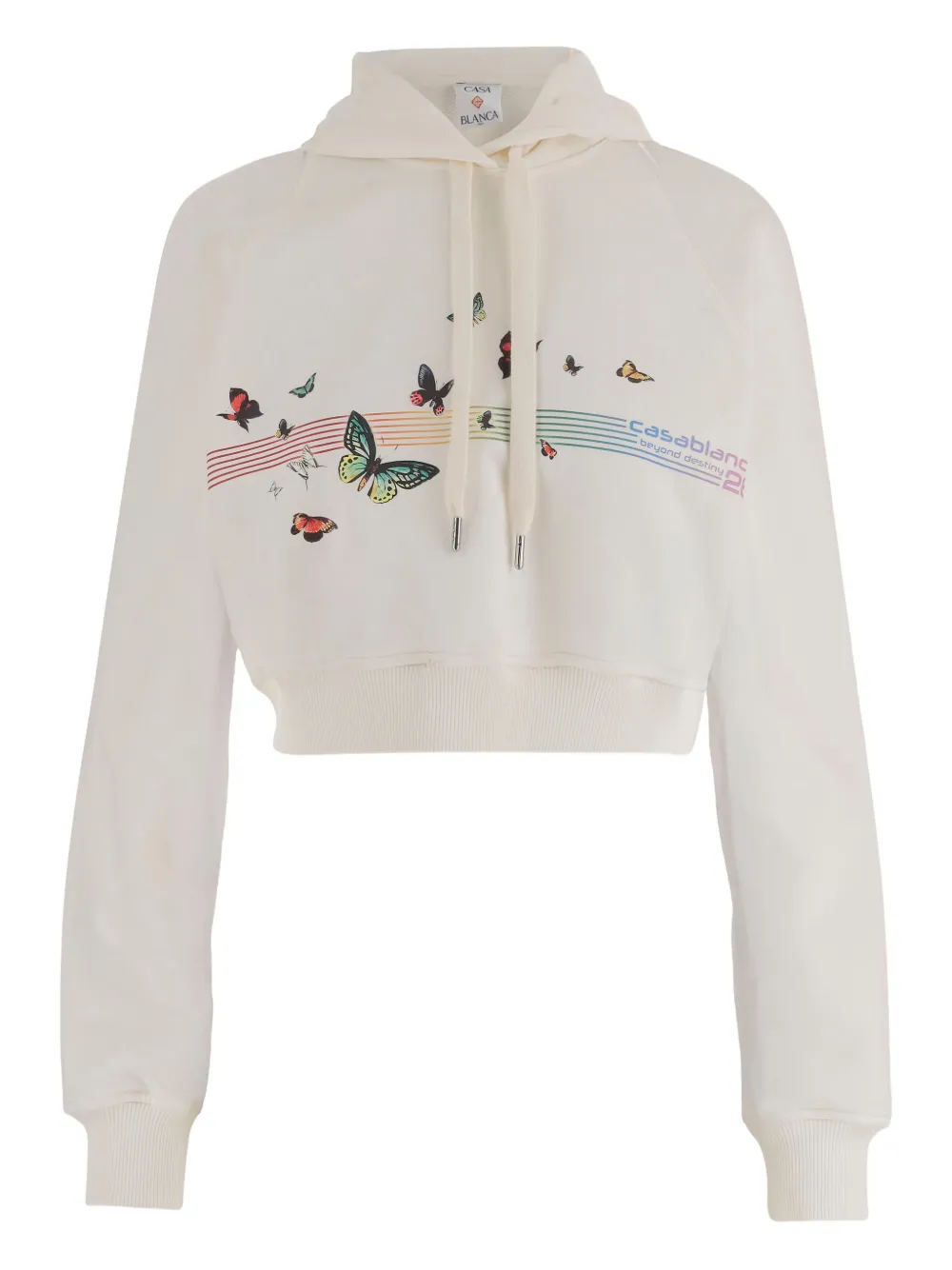 Casablanca butterfly logo hoodie - Toni neutri