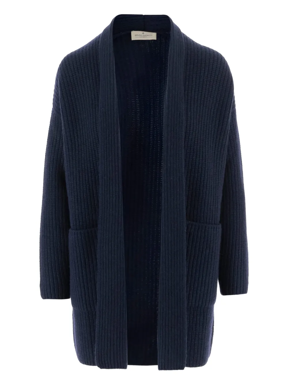 Bruno Manetti Ribbed-knit Cardigan In Black