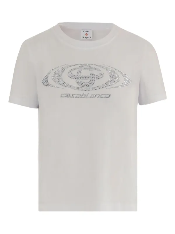 Casablanca Cotton Logo Detail T-shirt in White