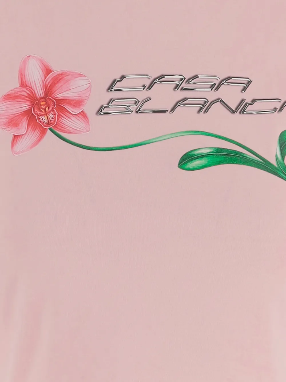 Casablanca Orchid Logo cropped T-shirt Roze