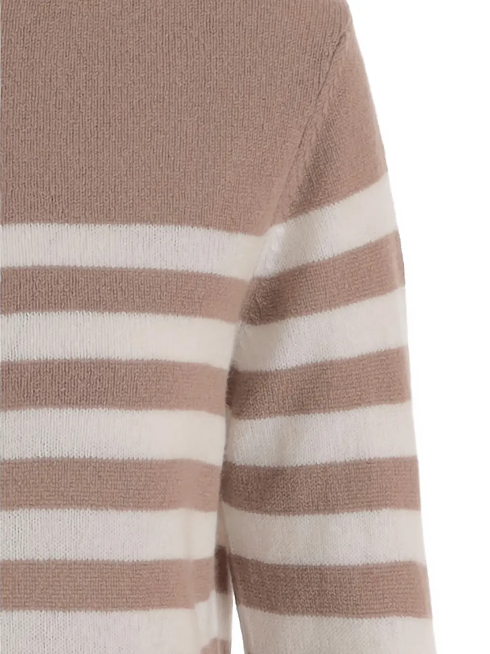  Bruno Manetti Striped Cashmere Jumper - Brown 