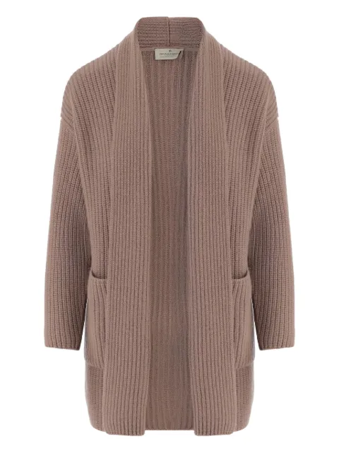 Bruno Manetti cárdigan tejido de canalé con bolsillo de parche